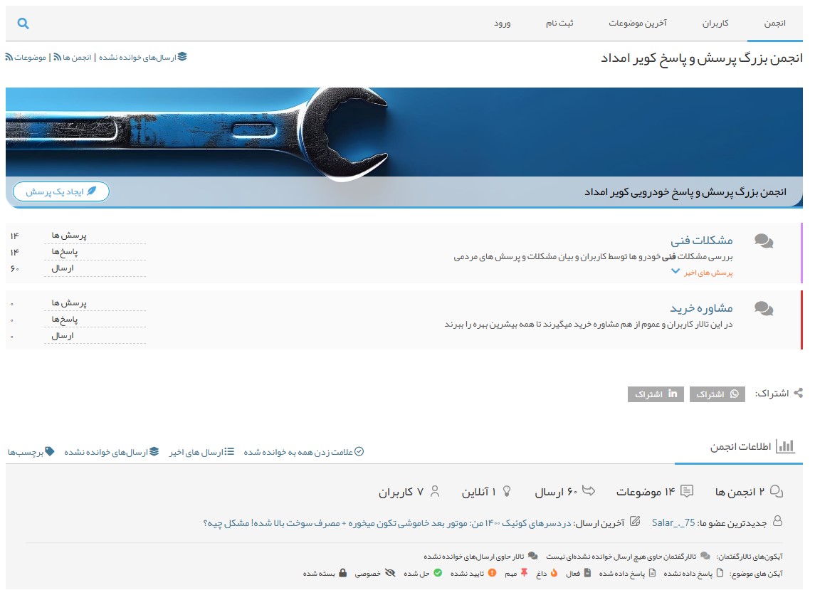 انجمن پرسش و پاسخ کویر امداد