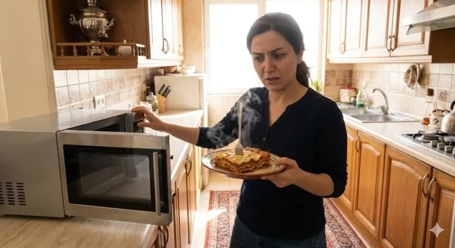 چرا غذا در ماکروفر از بیرون داغ اما از داخل سرد است؟ علت‌ها و راه‌حل‌های کاربردی