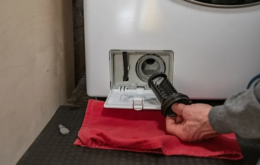 تخلیه رسوب گیر ماشین لباسشویی دوو