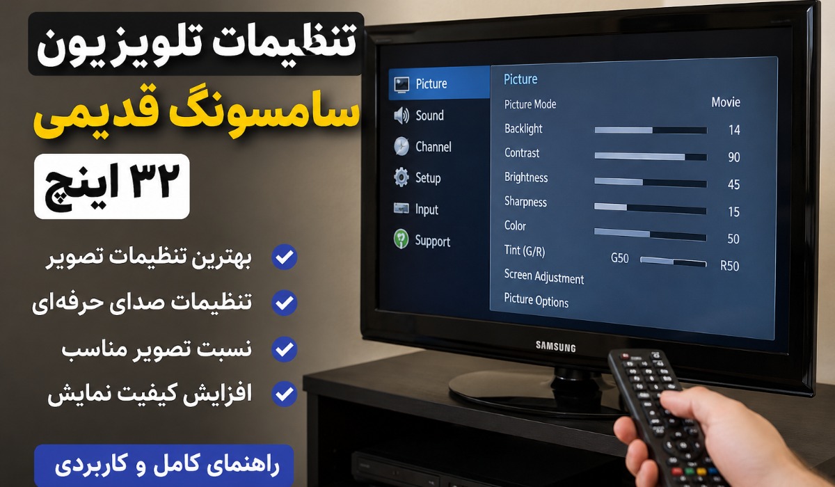 تنظیمات تلویزیون سامسونگ قدیمی ۳۲ اینچ؛ چگونه بهترین کیفیت را دریافت کنیم؟