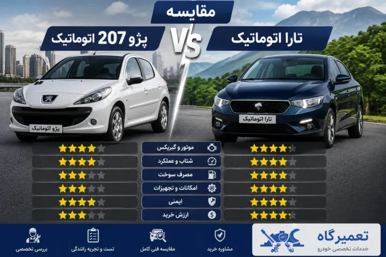 مقایسه پژو 207 اتوماتیک با تارا اتوماتیک
