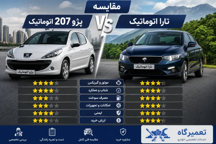 مقایسه پژو 207 اتوماتیک با تارا اتوماتیک
