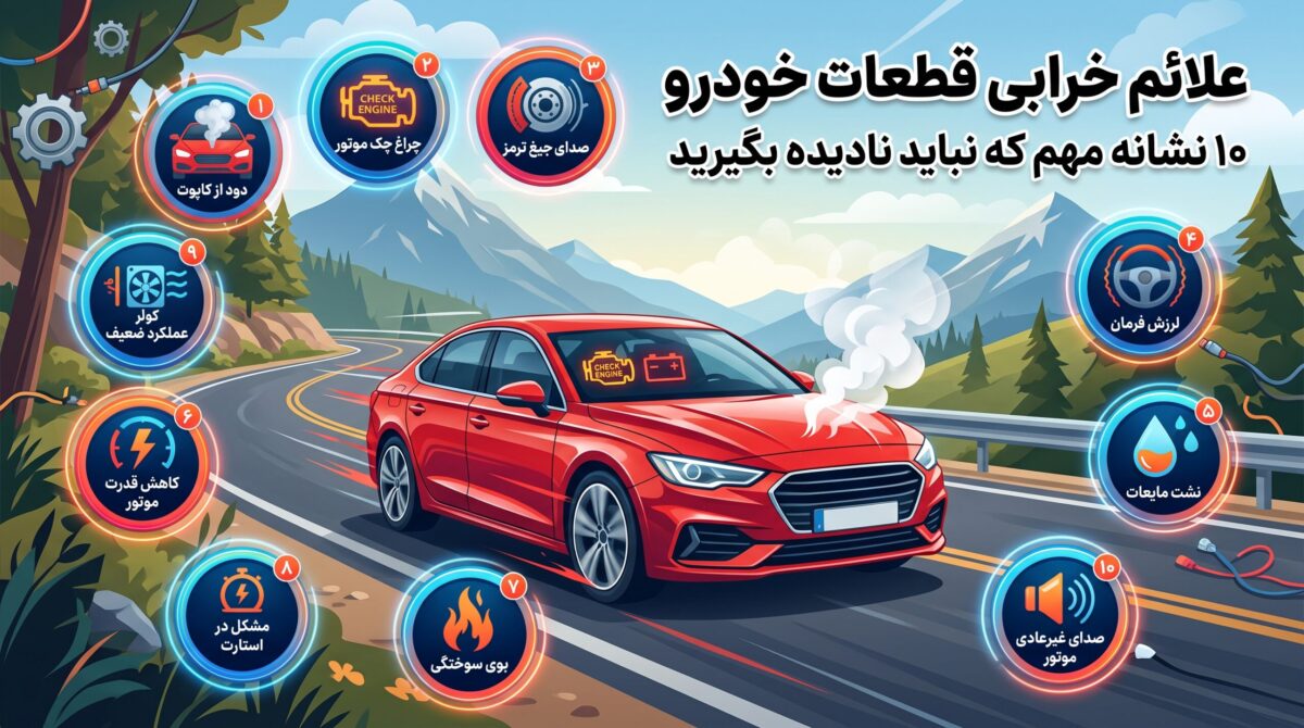 علائم خرابی قطعات خودرو و نشانه های مهم هر کدام علائم خرابی قطعات خودرو و نشانه های مهم هر کدام